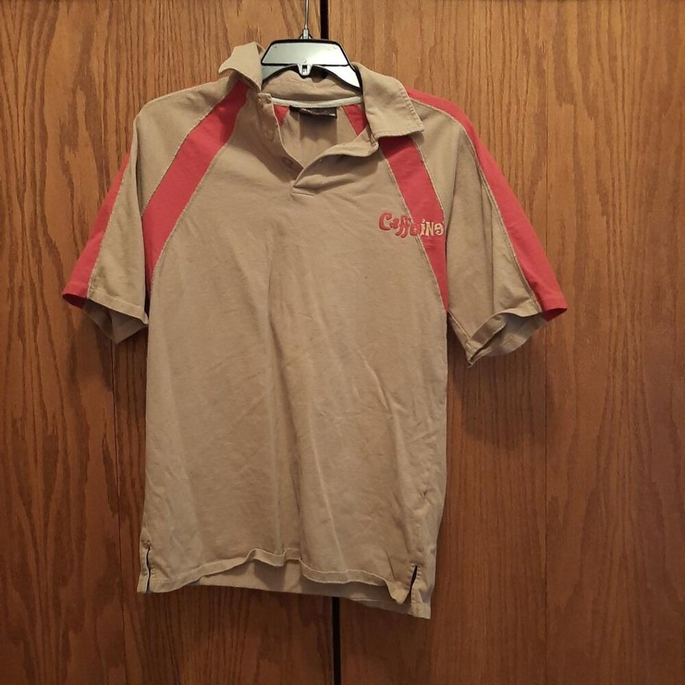 Vintage Caffeine T Shirt Beige/Red Size M PreLoved Excellent Condition